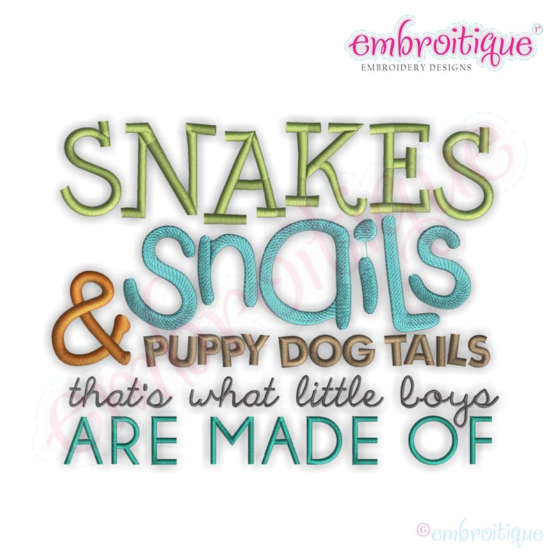 Snakes Snails & Puppy Dog Tails That's What Little Boys Etsy