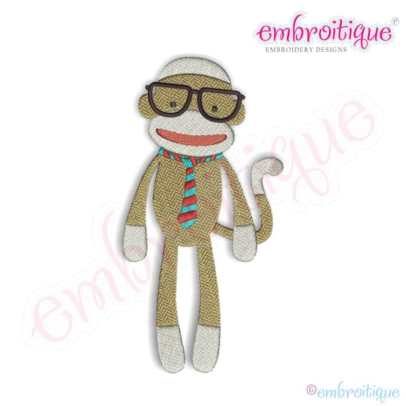 Sock Monkey With Glasses Instant Email 