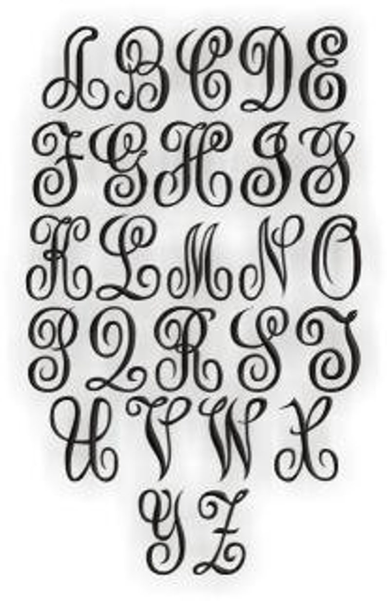 Oakley Fancy Vine Script Monogram Set 4, 5 & 6 Machine Embroidery Font Alphabet Letters Embroitique Instant Download image 2