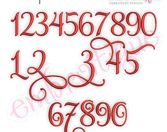 Buttercup Monogram Set Numbers - Small- BX files included -Instant Download -Digital Machine Embroidery Design
