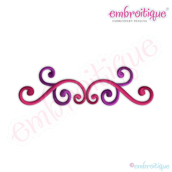 Cooke Border Single- Instant Email Delivery Download Machine embroidery design curly accent border frame