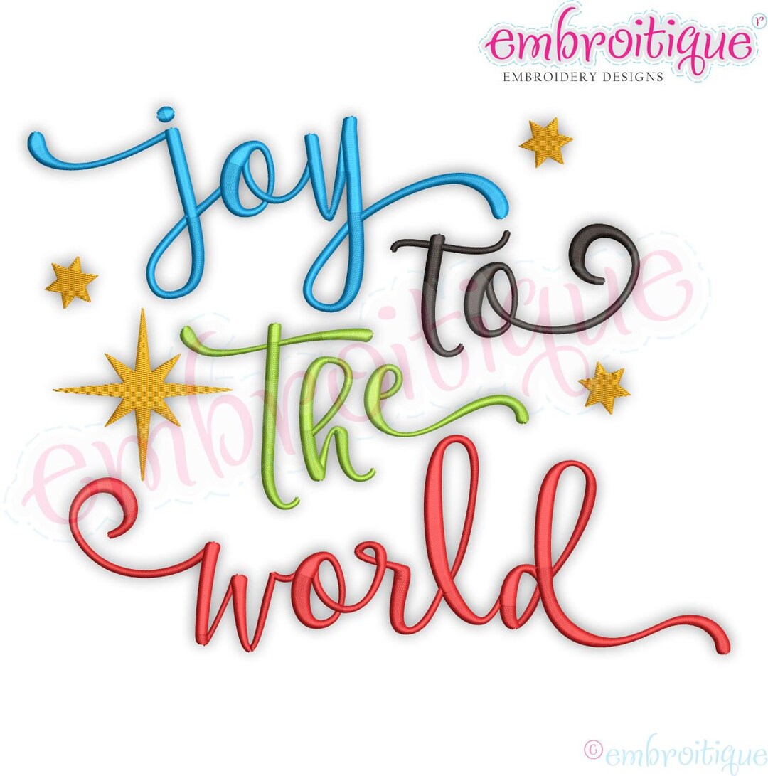 Joy Script Calligraphy Joy to the World Calligraphy Script With Stars Christmas Holiday ...