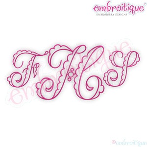 Fallyn Scalloped Monogram Set - BX Files included- Instant Download Machine embroidery design