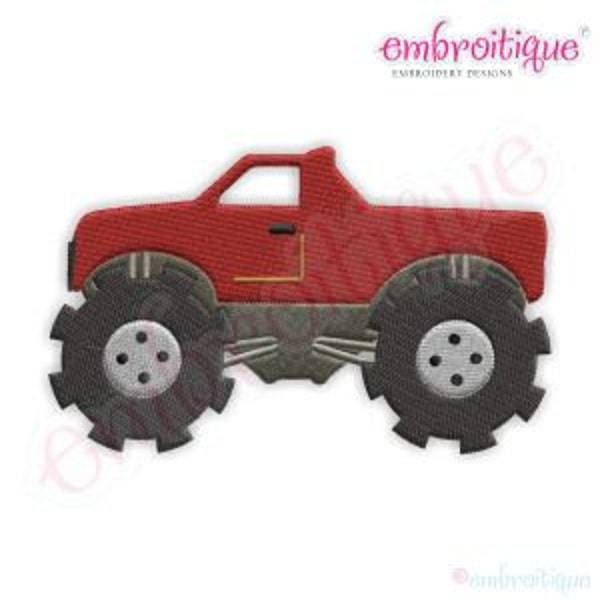 Monster Truck Filled- Instant Email Delivery Download Machine embroidery design