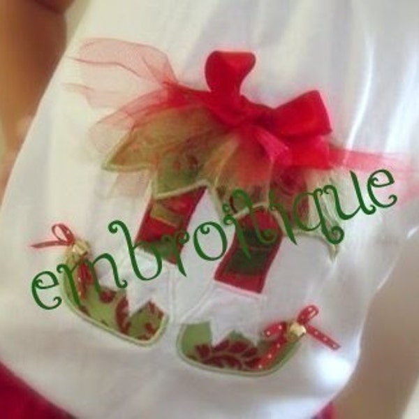 Girlie Elf Shabby Sweet Ruched Tutu Applique- Instant Email Delivery Download Machine embroidery design