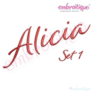 Alicia Calligraphy Monogram Set 1 - Embroitique Exclusive - Interchangeable Machine Embroidery Font - Instant download Alphabet