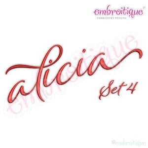 Alicia Calligraphy Monogram Set 4 - Embroitique Exclusive - Interchangeable Machine Embroidery Font - Instant download Alphabet
