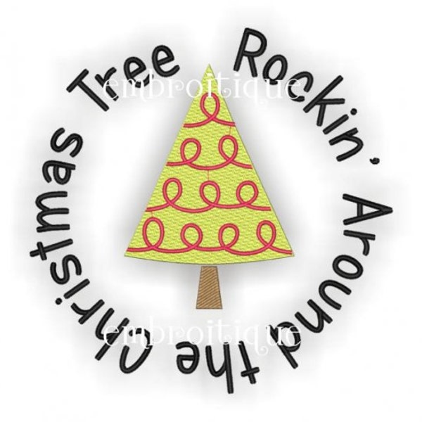 Rockin' Around the Christmas Tree Holiday- Instant Email Delivery Download Machine embroidery design