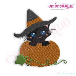 Cat in a Pumpkin Halloween - Instant Email Delivery Download Machine embroidery design