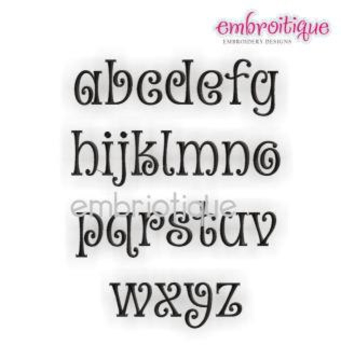 Beanie Curly Monogram Set Machine Embroidery Font Alphabet Etsy