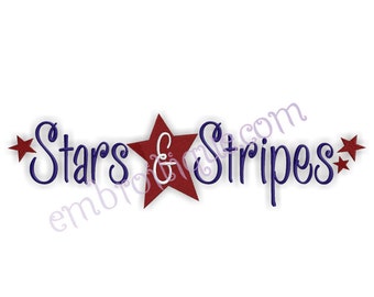 Stars and Stripes 4th of July America - Instant Download -Digital Machine Embroidery Design