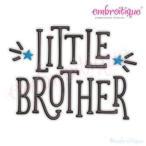 Little Brother with Stars  - sibling design  -Instant Download Machine Embroidery Design