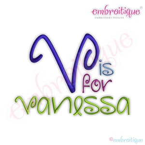 Vanessa Monogram Font Set - Machine Embroidery Font Alphabet Letters  - Small- Instant Download -Digital Machine Embroidery Design