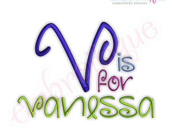 Vanessa Monogram Font Set - Machine Embroidery Font Alphabet Letters  - Large - Instant Email Delivery Download Machine embroidery design