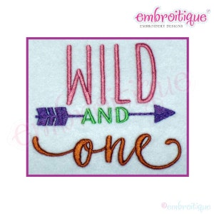 Wild and ONE -boy or girl first birthday -  Instant Download Machine Embroidery Design