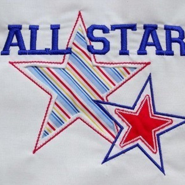 All Star Reverse Applique Set- Instant Download -Digital Machine Embroidery Design