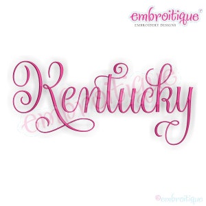 Kentucky kalligrafi Fancy Script 3 - Maskinbroderidesign direkt nedladdning