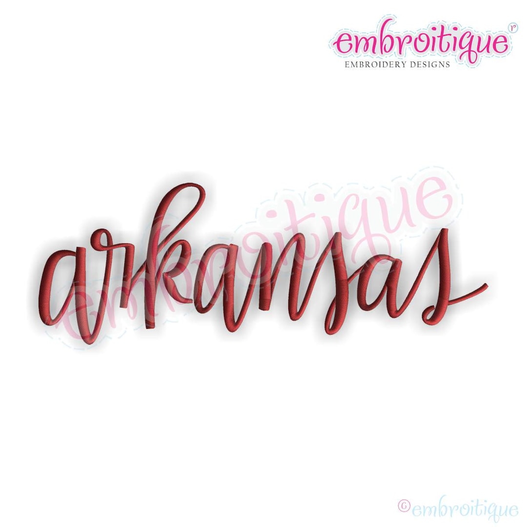 Arkansas Script 2- Instant Download -digital Machine Embroidery Design ...