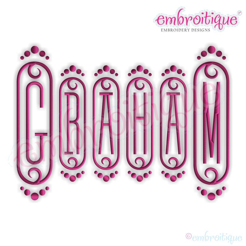 Cameo Decorative Initial Monogram Set SMALL 2, 3, 4 Embroidery Alphabet Monogram Set Font Letters Instant Download image 5
