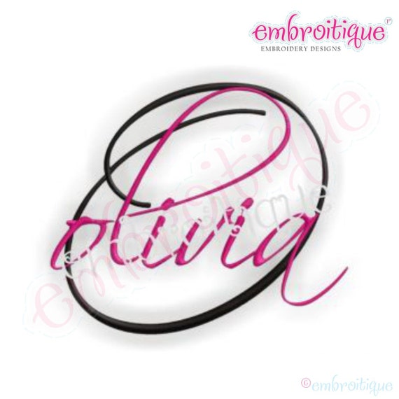 Olivia Monogram Set - Alphabet Script Letters Romantic Font- BX included- Instant Email Delivery Download Machine embroidery design