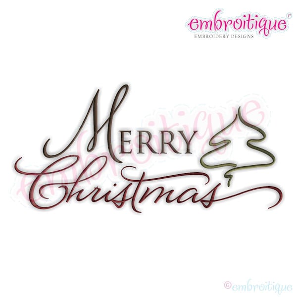 Merry Christmas Script Classy - Instant Email Delivery Download Machine embroidery design