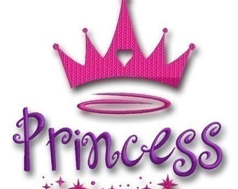 Princess Crown Embroidery - Instant Download -Digital Machine Embroidery Design