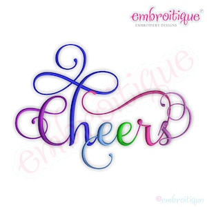 Cheers Script 4-Instant Download -Digital Machine Embroidery Design