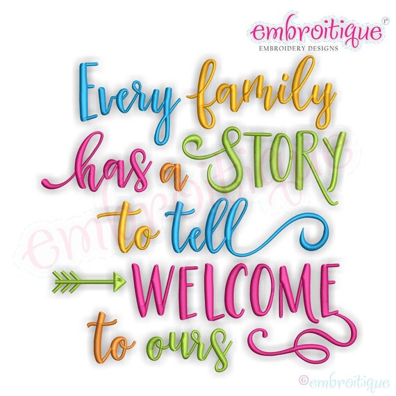 Every Family Has A Story To Tell Welcome To Ours Instant Etsy