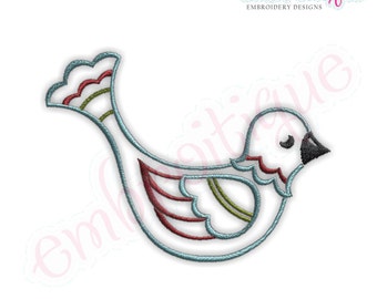 Christmas Bird Embroidery Design - Small- Instant Email Delivery Download Machine embroidery design