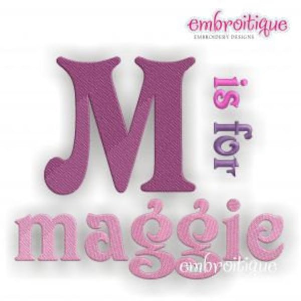 Maggie Monogram Font Set- Machine Embroidery Font Alphabet Letters  - Instant Email Delivery Download Machine embroidery design