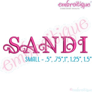 Sandi Monogram Font - Curly Classic Upright  - SMALL - BX files included- Embroidery Font Machine embroidery design