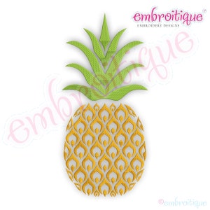 Fancy Pineapple Fruit Welcome Fill Stitch Instant Download Machine Embroidery Design File