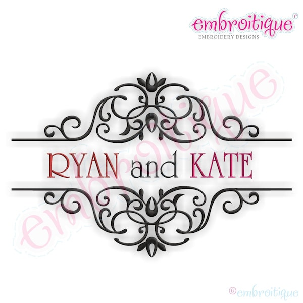 Ryan Font Frame- Instant Download -Digital Machine Embroidery Design