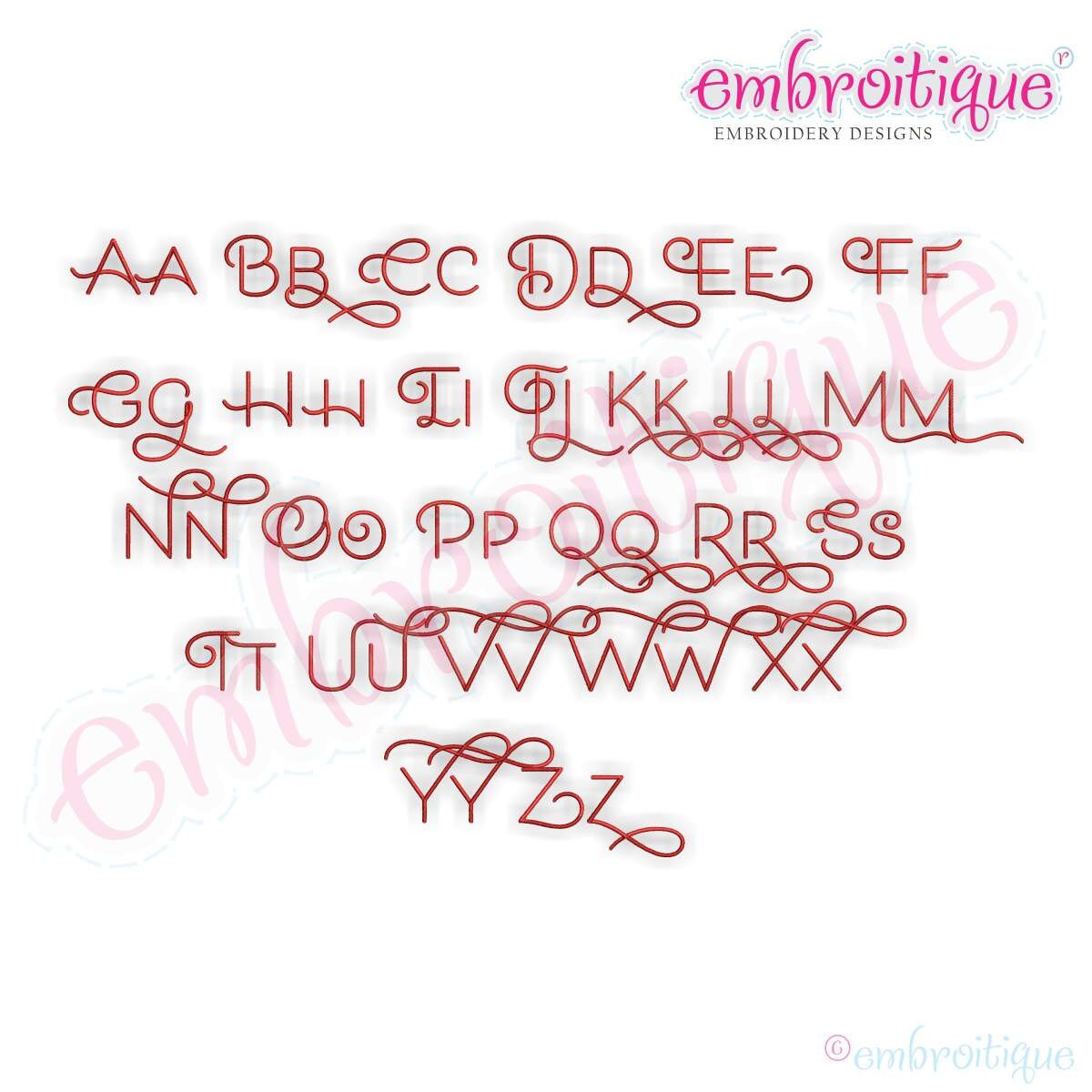 Becca Set 5 Exclusive Monogram Alphabet Font Instant - Etsy