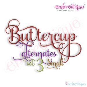 Conjunto de 3 monogramas alternativos de ranúnculo - Letras del alfabeto pequeñas para bordar a máquina - Descarga instantánea de diseño digital