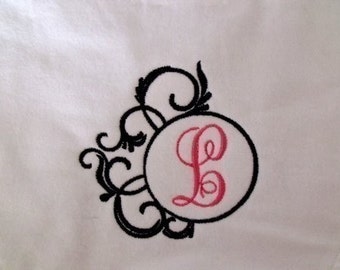 Fancy Round Frames Monogram Font Alphabet- Fancy Calligraphy Script - Instant Download -Digital Machine Embroidery Design