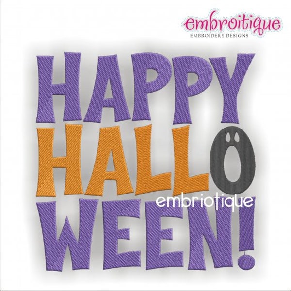Happy Halloween Block - Ghost "O"- Instant Email Delivery Download Machine embroidery design