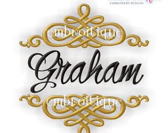 Set med typsnittsramar - 8 av våra bästsäljande typsnittsramar för maskinbroderi med monogram - Direkt nedladdning Maskinbroderidesign