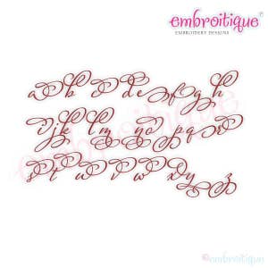 Eleanor Set 3-Lowercase Alternates - Small - Calligraphy Script font - BX files included- Instant Download Machine embroidery design