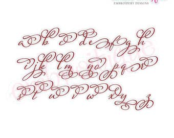 Eleanor Set 3-Lowercase Alternates - Small - Calligraphy Script font - BX files included- Instant Download Machine embroidery design