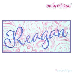 Reagan Set 1 - Calligraphy Script Monogram Alphabet Font  -BX files included- Beautiful Fancy Instant Download Machine embroidery design