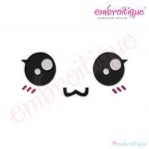 Doodley Doll Face 18 - several sizes included- Instant Email Delivery Download Machine embroidery design