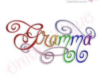 Gramma Calligraphy Script - Instant Email Delivery Download Machine embroidery design