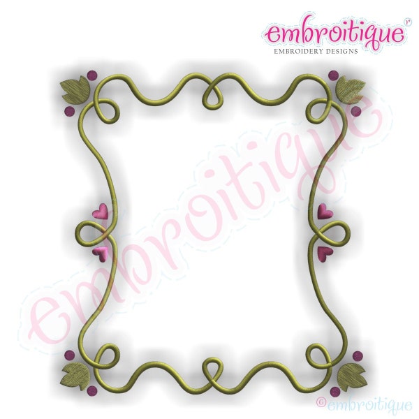 Winding Vines Font Frame- Instant Email Delivery Download Machine embroidery design