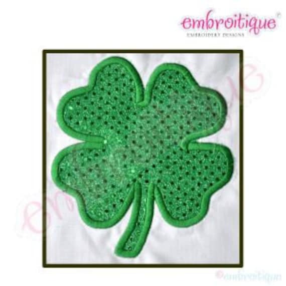 Three Leaf Clover Set 1 Shamrocks 15 Machine Embroidery Designs on CD in 2 sizes