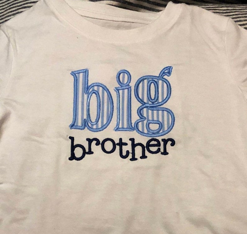 Big Brother Sibling Applique Instant Download Machine embroidery design image 2