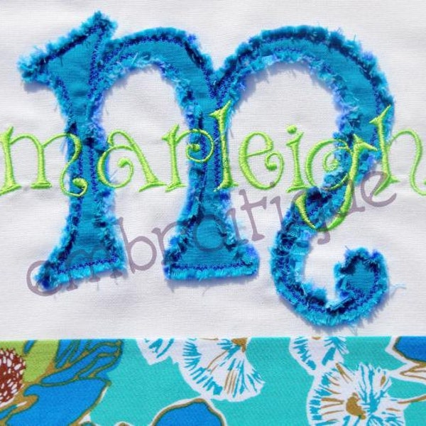 Marleigh Raw Edge Applique Monogam Set- Instant Email Delivery Download Machine embroidery design