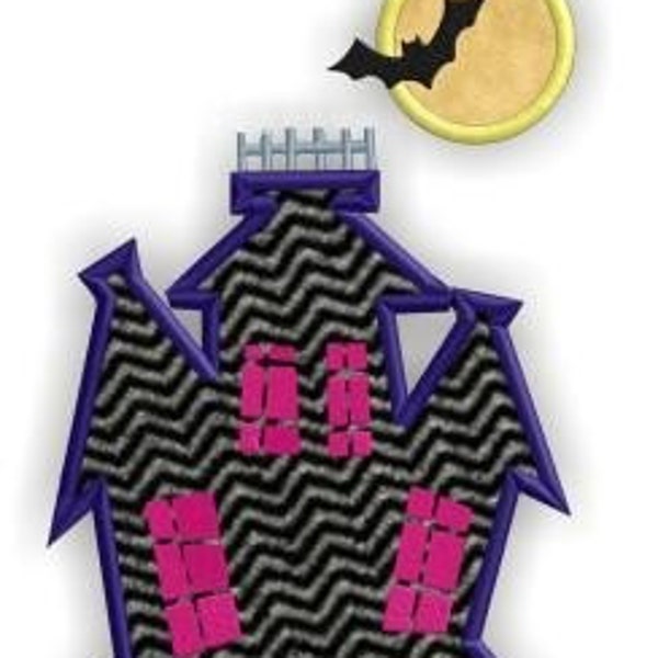 Haunted House Applique Set- Instant Email Delivery Download Machine embroidery design