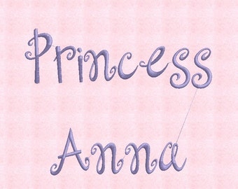 Princess Anna Monogram Font Set- Machine Embroidery Font Alphabet Letters  -BX FILES INCLUDED - Instant Download