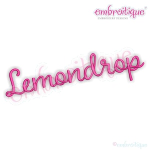 Lemondrop Monogram Font script  Embroitique EXCLUUSIVE Font  - BX Files included Machine embroidery design -1&quot;, 1.5&quot;, 2&quot;, 2.5&quot;, 3&quot;, 4&quot;
